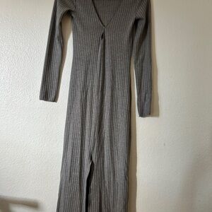 Zara Charcoal Long Sleeve Knit Dress